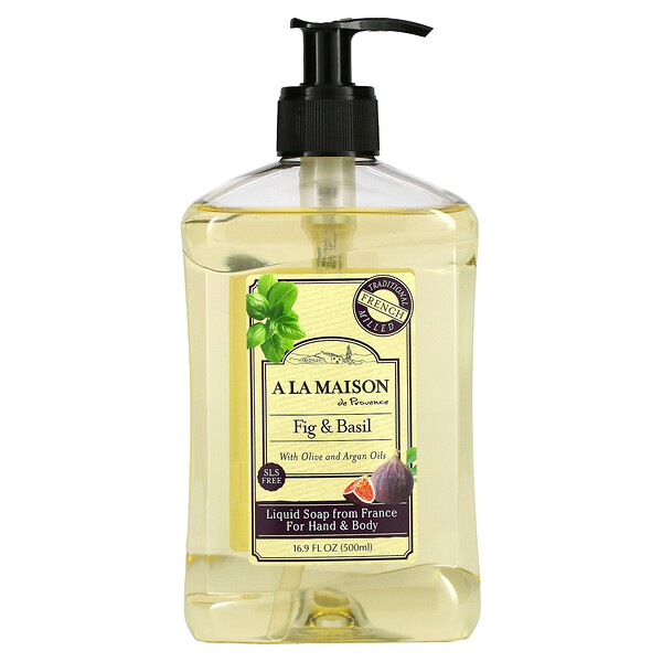Liquid Soap For Hand & Body, Fig and Basil, 16.9 fl oz (500 ml)
