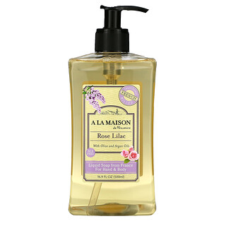 A La Maison de Provence, Jabón líquido para las manos y el cuerpo, Lilas y rosas, 500 ml (16,9 oz. líq.)