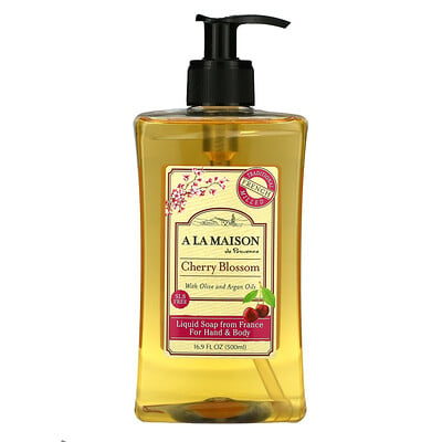 A La Maison de Provence жидкое мыло для рук и тела, с ароматом цветущей вишни, 500 мл (16, 9 жидк. унции)  - Купить