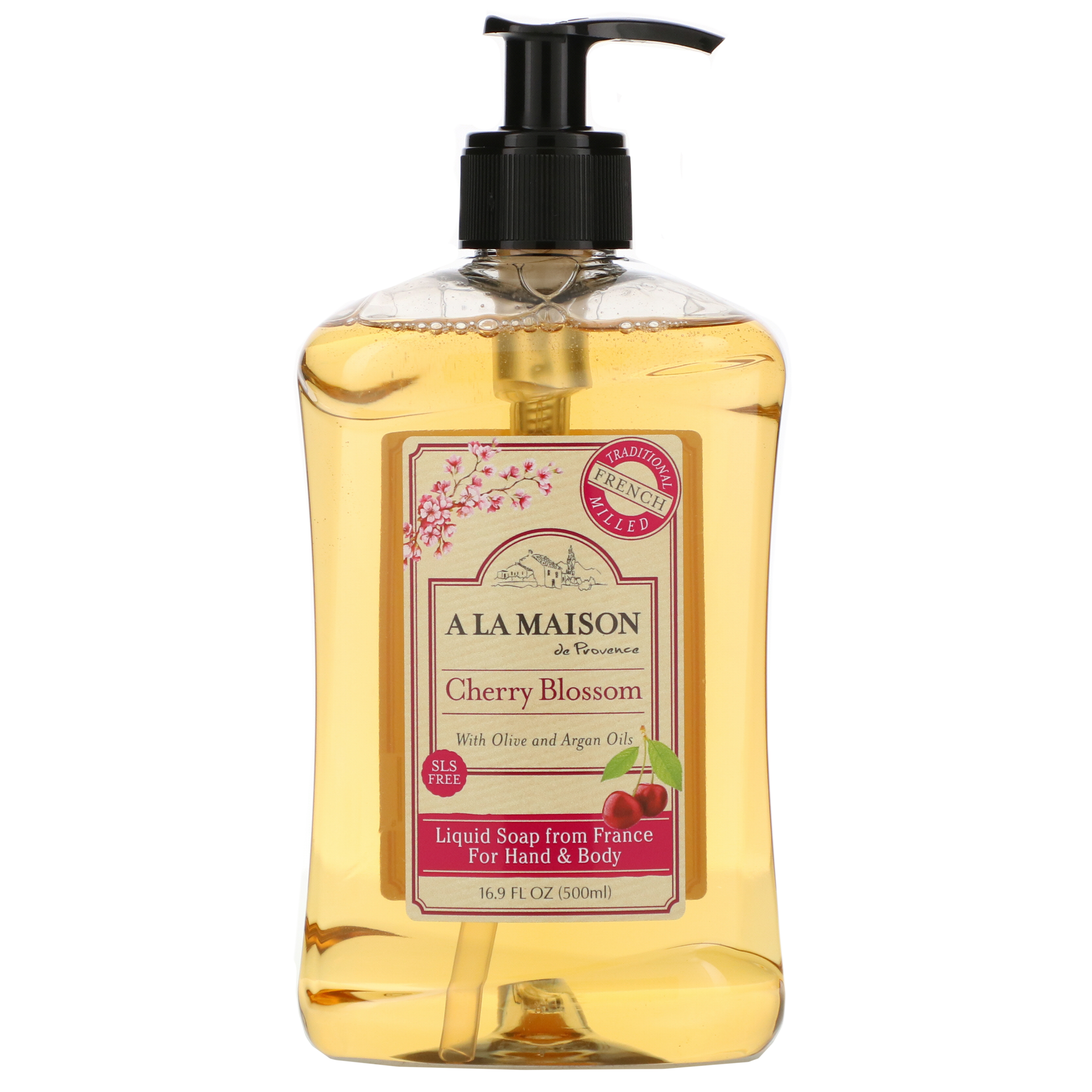A La Maison de Provence, Hand & Body Liquid Soap, Cherry Blossom, 16.9