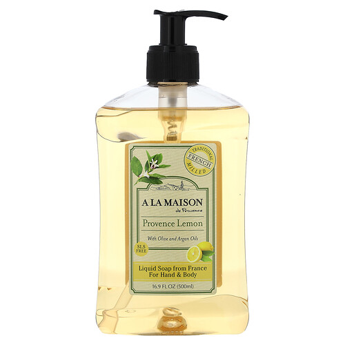 A La Maison De Provence Liquid Soap For Hand & Body, Provence Lemon, 16.9 fl oz (500 ml)