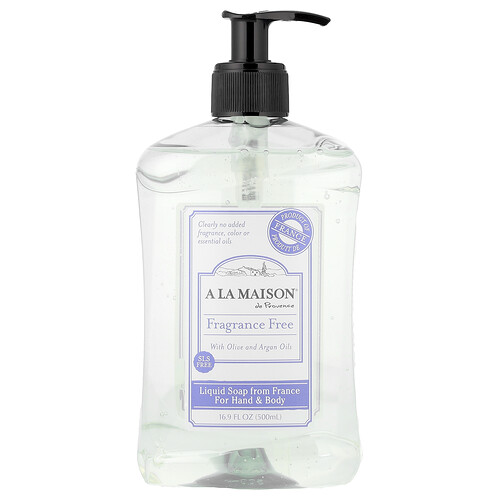 A La Maison De Provence Liquid Soap For Hand & Body, Fragrance Free , 16.9 fl oz (500 ml)