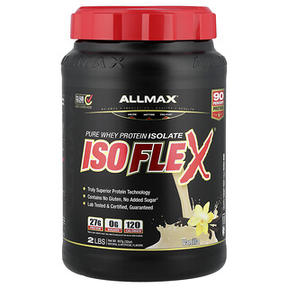 ALLMAX‏, ISOFLEX®‎, חלבון מי גבינה מבודד טהור, וניל, 907 גרם (2 ליברות)