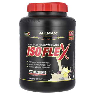 أولماكس‏, ISOFLEX® ، بروتين مصل اللبن النقي المعزول ، بنكهة الفانيليا ، 5 أرطال (2.27 كجم)