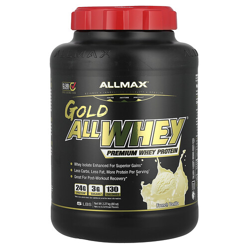 ALLMAX, GOLD ALLWHEY®, Premium Whey Protein, hochwertiges Molkenprotein, Französische Vanille, 2,27 kg (5 lbs.)