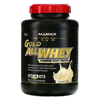 ALLMAX Nutrition, مكمل AllWhey Gold، 100% بروتين شرش اللبن + بروتين شرش اللبن المعزول الممتاز، الفانيليا الفرنسية، 5 رطل. (2.27 كجم)