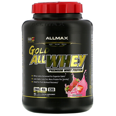 ALLMAX Nutrition AllWhey Gold, Premium Whey Protein, Strawberry, 5 lbs. (2.27 kg)