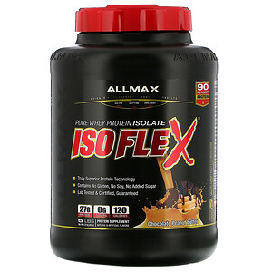 Оллмакс Нутришн, Isoflex, Pure Whey Protein Isolate (WPI Ion-Charged Particle Filtration), Chocolate Peanut Butter, 5 lbs (2.27 kg) отзывы покупателей