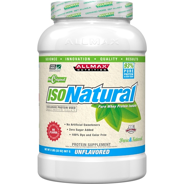 ALLMAX Nutrition, IsoNatural, 100 UltraPure Natural Whey Protein