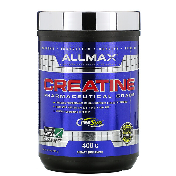 ALLMAX Nutrition, Kreatin-Pulver, 100% reines mikronisiertes Kreatin-Monohydrat, Kreatin in pharmazeutischer Qualität, 14,11 oz (400 g)
