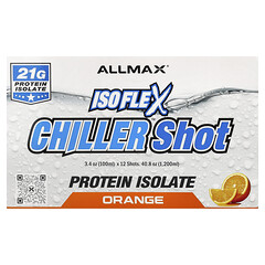 Isoflex®, Chiller Shot™, ізолят протеїну, апельсин, 12 порцій по 100 мл