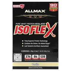 ISOFLEX®, чистий ізолят сироваткового протеїну, ваніль, 10 упаковок по 30 г