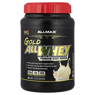 ALLMAX, Gold AllWhey, първокласен суроватъчен протеин, френска ванилия, 2 lbs (907 g)