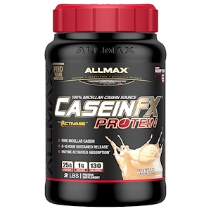 ALLMAX Nutrition, CaseinFX, 100% Casein Micellar Protein, Vanilla, 2 lbs. (907 g)