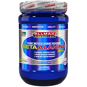 ALLMAX Nutrition, 100% чистый бета-аланин + максимальная эффективность + впитывание, 3200 мг, 14,1 унц. (400 г)