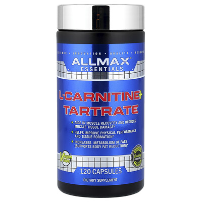 ALLMAX, Essentials, L-carnitina más tartrato, 120 cápsulas