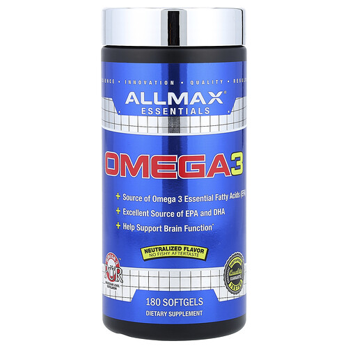 Allmax Essentials, Omega-3, 180 Softgels