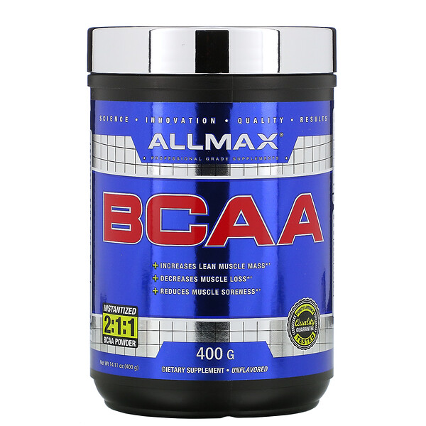BCAA, Instantized  2:1:1 Ratio, Unflavored Powder, 400 g