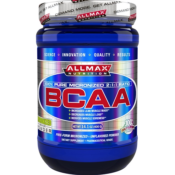 ALLMAX Nutrition, 100% Pure Micronized BCAA, Japanese-Grade Branched Chain Amino Acids, Gluten-Free, 80 Servings, 400 g