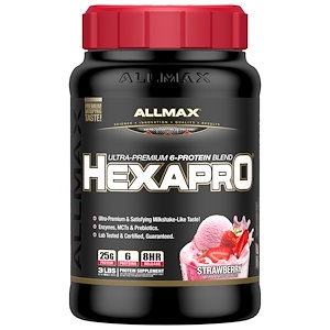 ALLMAX Nutrition, Hexapro, Ultra-Premium Protein + MCT & Coconut Oil, Strawberry, 3 lbs (1.36 g)