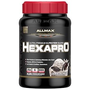 ALLMAX Nutrition, Hexapro, Ultra-Premium Protein + MCT & Coconut Oil, Cookies & Cream, 3 lbs (1.36 kg)