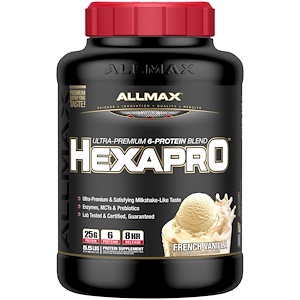 ALLMAX Nutrition, Hexapro, ультрапремиальный белок + среднецепочечные триглицериды и кокосовое масло, французская ваниль, 2,5 кг (5,5 фунтов)
