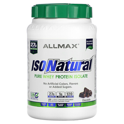 

ALLMAX IsoNatural 100% ультра-чистый натуральный изолят сывороточного белка шоколадный 2 фунтов (907 г)
