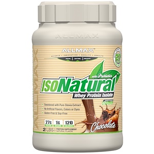 ALLMAX Nutrition, IsoNatural, изолят сывороточного протеина, шоколад, 2 фунта (907 г)