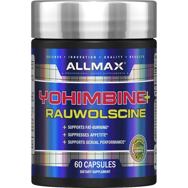 ALLMAX Nutrition, Йохимбин гидрохлорид и раувольсцин, 3,0 мг, 60 капсул