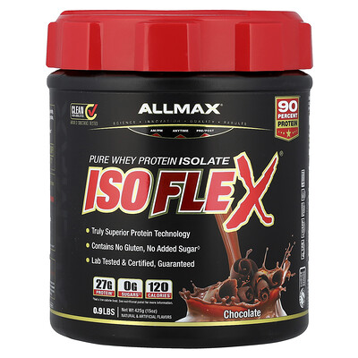 ALLMAX, ISOFLEX®, Pure Whey Protein Isolate, Chocolate, 0.9 lbs (425 g)