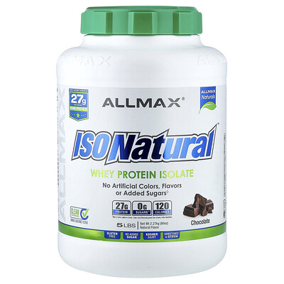 ALLMAX, ISONatural™, Whey Protein Isolate, Chocolate, 5 lbs (2.27 kg)