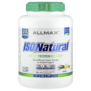 ALLMAX, ISOnatural™, Isolat Protein Whey, Vanila, 5 paun (2.27 kg)