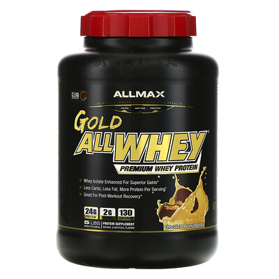 ALLMAX Nutrition AllWhey Gold, 100% Premium Whey Protein, Chocolate Peanut Butter, 5 lbs. (2.27 kg)