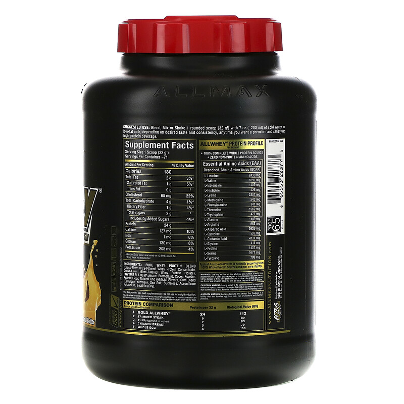 Allmax Nutrition Allwhey Gold 100 Premium Whey Protein Chocolate Peanut Butter 5 Lbs 227 6795