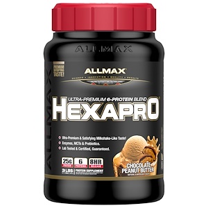 ALLMAX Nutrition, Hexapro, Ultra-Premium Protein + MCT & Coconut Oil, Chocolate Peanut Butter, 3 lbs (1.36 kg)