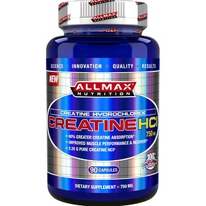 Отзывы о Оллмакс Нутришн, 100% Pure Creatine HCI, 60% Greater Creatine Absorption, 750 mg, 90 Capsules