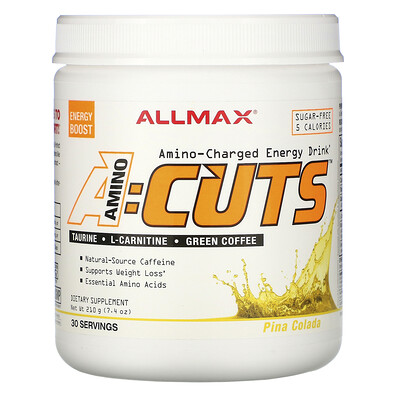 ALLMAX Nutrition ACUTS, энергетический напиток с аминокислотами, пина колада, 210 г (7,4 унции)