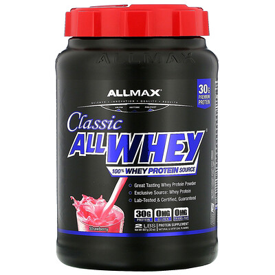 ALLMAX Nutrition AllWhey Classic, 100% сывороточный протеин, клубника, 2 фунта (907 г)