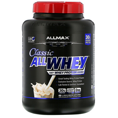 ALLMAX Nutrition AllWhey Classic, 100%-ный сывороточный белок, французская ваниль, 5 фунтов (2,27 кг)