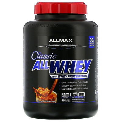 ALLMAX Nutrition Classic AllWhey, 100% Whey Protein, Chocolate Peanut Butter, 5 lbs (2.27 kg)