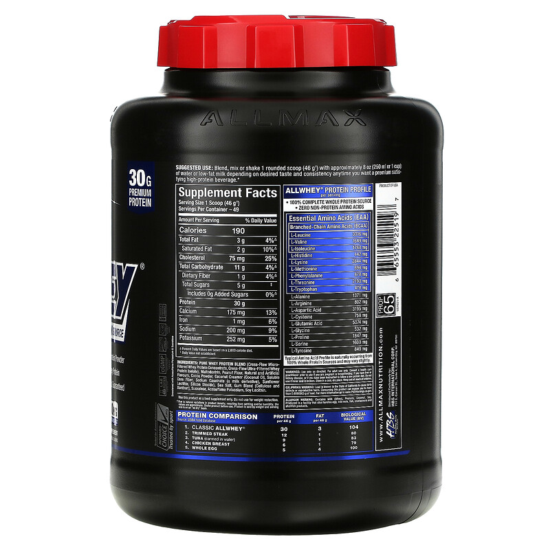 ALLMAX, Classic AllWhey, 100 Whey Protein, Chocolate Peanut Butter, 5