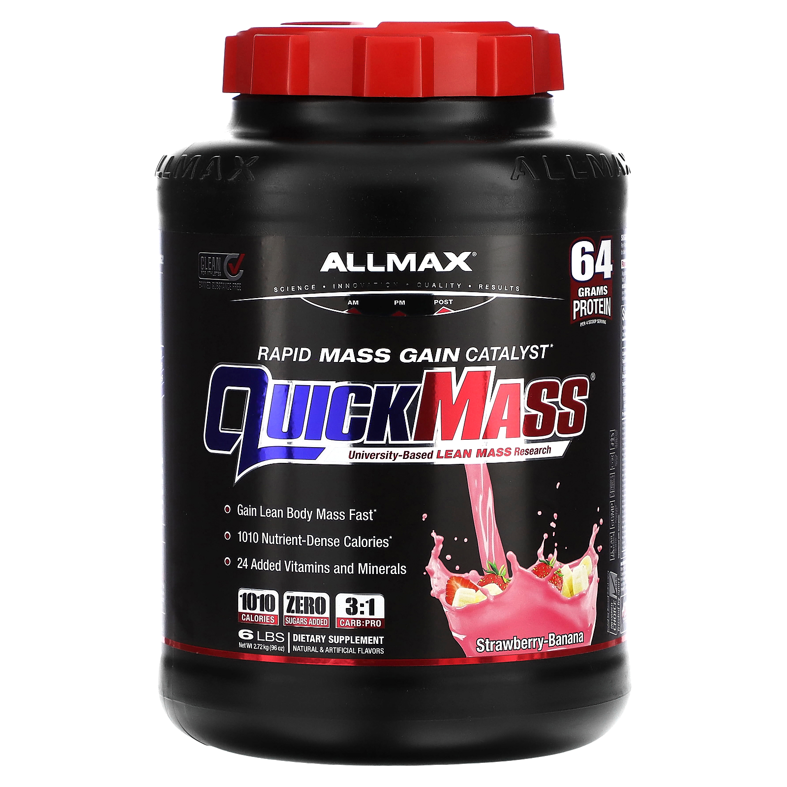 ALLMAX (올맥스), QuickMass, 빠른 근육 증강 촉매제, 딸기-바나나, 2.72kg(6lbs) (판매가 중단된 상품)