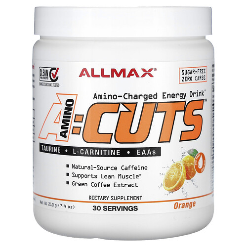 Allmax ACUTS™, Amino-Charged Energy Drink, Orange, 7.4 oz (210 g)