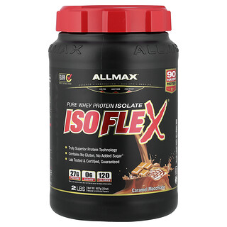 ALLMAX‏, ISOFLEX®‎, חלבון מי גבינה מבודד טהור, מקיאטו קרמל, 907 גרם (2 ליברות)