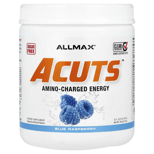 Allmax ACUTS™, Amino-Charged Energy, Blue Raspberry, 7.4 oz (210 g)