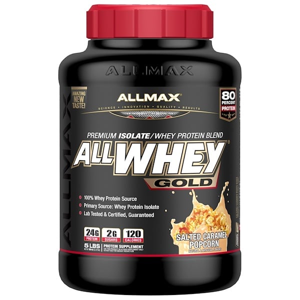 ALLMAX Nutrition, AllWhey Goldã100%ãã¨ã¤ãã­ãã¤ã³ + ãã¬ãã¢ã ãã¨ã¤ãã­ãã¤ã³ã¢ã¤ã½ã¬ã¼ããã½ã«ãã­ã£ã©ã¡ã«ãããã³ã¼ã³ã5 lbs. (2.27 kg)