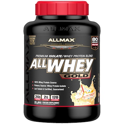 

AllWhey Gold, 100% сывороточный белок + первосортный белковый изолят, со вкусом торта ко дню рождения, 2,27 кг (5 фунтов)