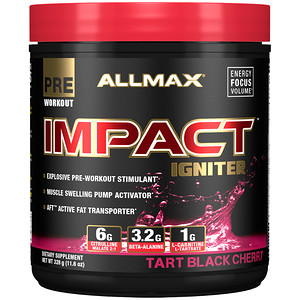 Оллмакс Нутришн, IMPACT Igniter, Pre-Workout, Tart Black Cherry, 11.6 oz (328 g) отзывы