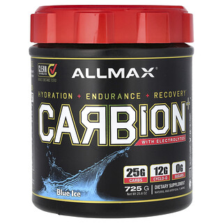 ALLMAX, CARBION+ con electrolitos, Hielo azul, 725 g (25,6 oz)