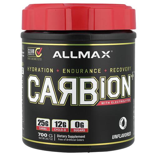 ALLMAX, CARBION+™ mit Elektrolyten, ohne Geschmack, 700 g
